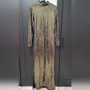 Stunning Gold Sequin Long Dress